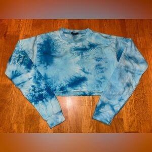 Rue21 Sky Blue Tie-Dye Long Sleeve Crop Top